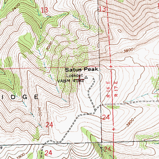 Topographic Map of Satus Peak, WA