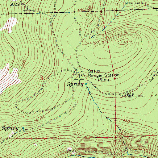 Topographic Map of Satus Ranger Station, WA