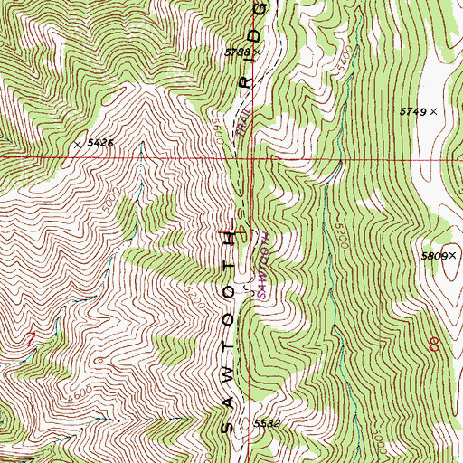 Topographic Map of Sawtooth Ridge, WA