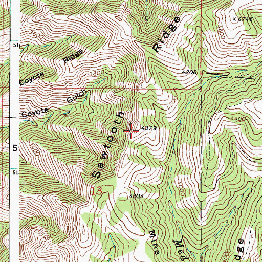 Topographic Map of Sawtooth Ridge, WA