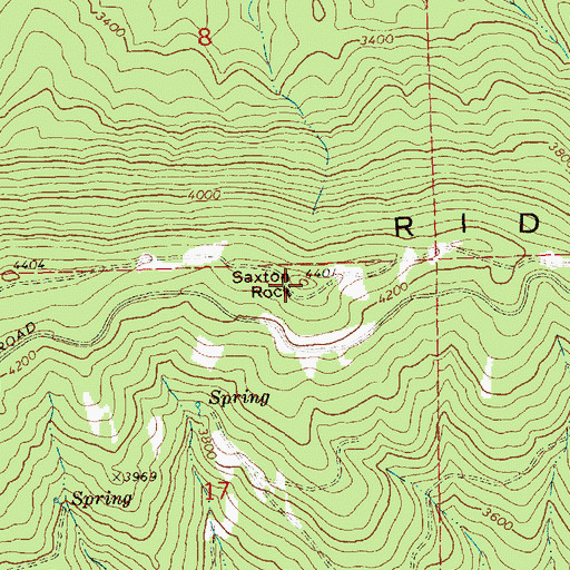 Topographic Map of Saxton Rock, WA