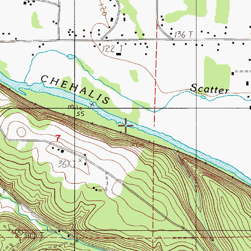 Topographic Map of Scatter Creek, WA
