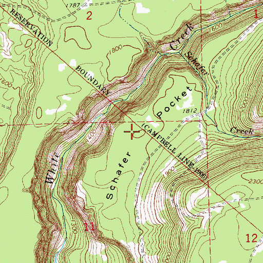 Topographic Map of Schafer Pocket, WA