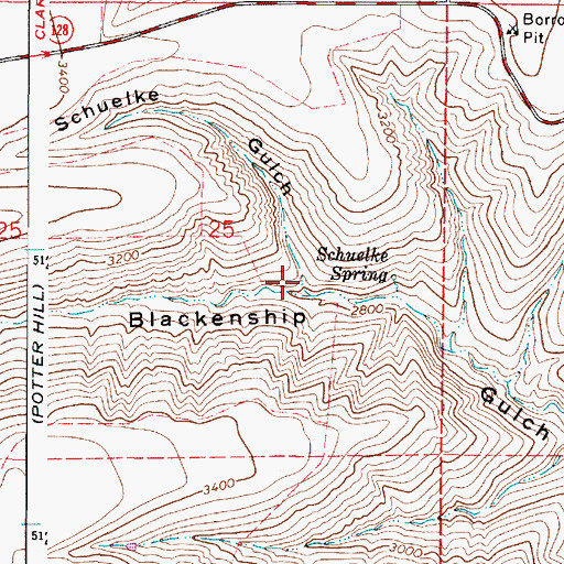 Topographic Map of Schuelke Gulch, WA