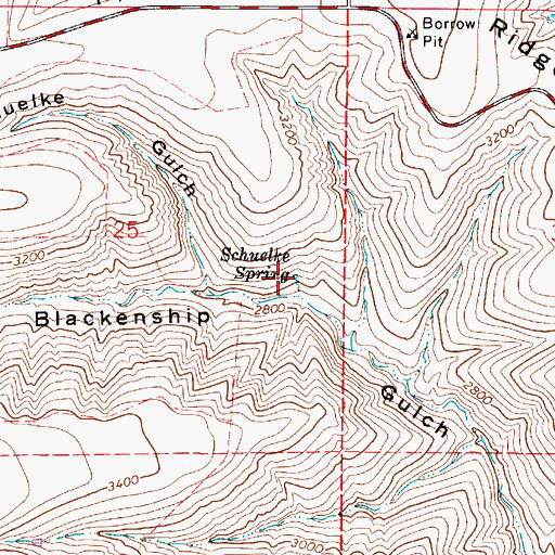 Topographic Map of Schuelke Spring, WA