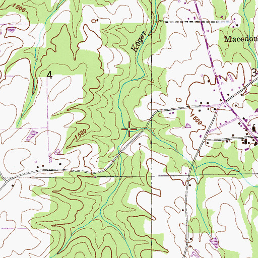 Topographic Map of Fuller Creek, AL