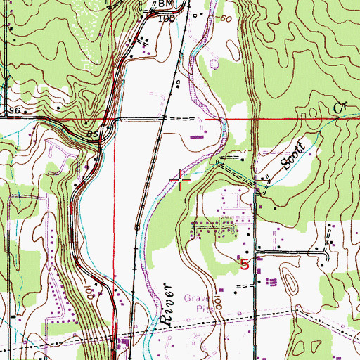 Topographic Map of Scott Creek, WA