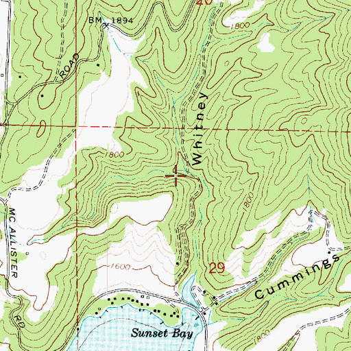 Topographic Map of Scotts Valley, WA