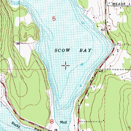 Topographic Map of Scow Bay, WA