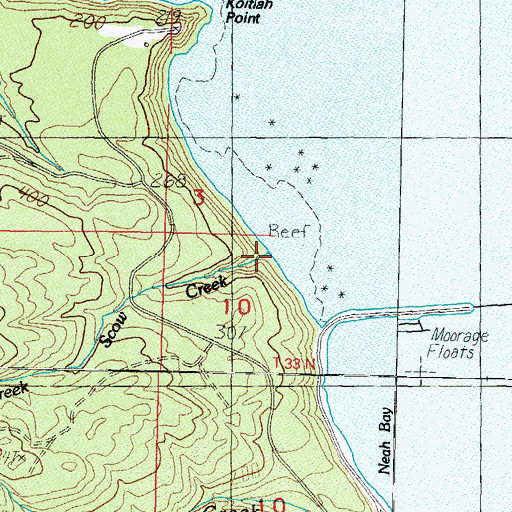 Topographic Map of Scow Creek, WA