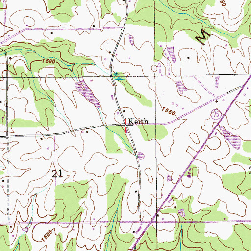 Topographic Map of Keith School (historical), AL