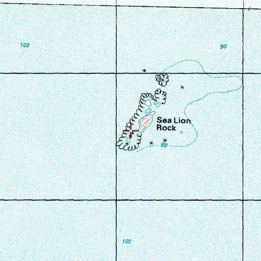 Topographic Map of Sea Lion Rock, WA