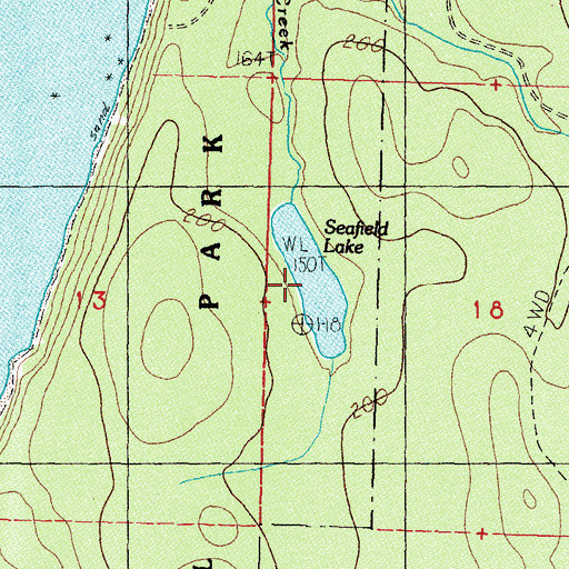 Topographic Map of Seafield Lake, WA