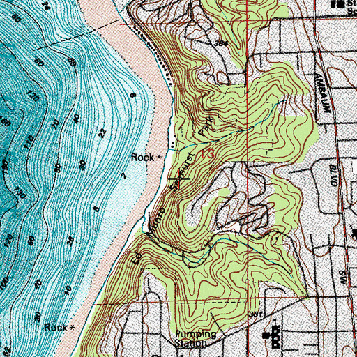 Topographic Map of Seahurst Park, WA