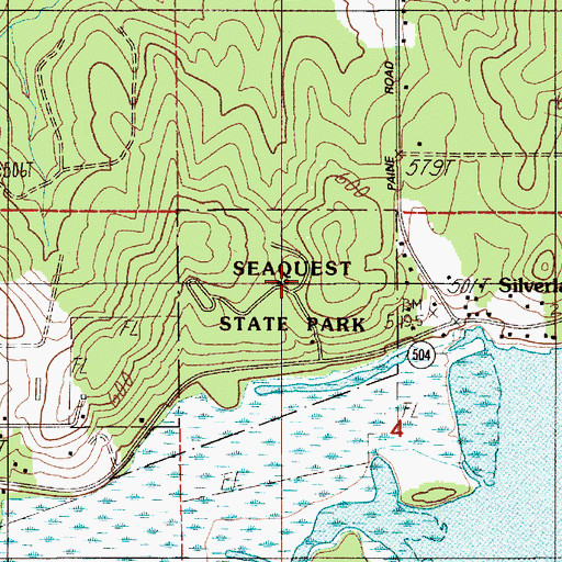 Topographic Map of Seaquest State Park, WA