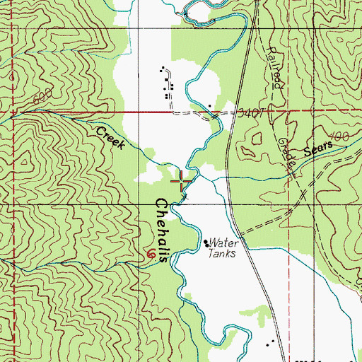 Topographic Map of Sears Creek, WA