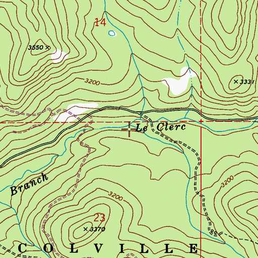 Topographic Map of Second Creek, WA