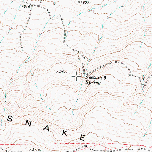 Topographic Map of Section 9 Spring, WA