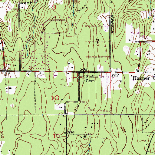 Topographic Map of Sedgwick Cemetery, WA