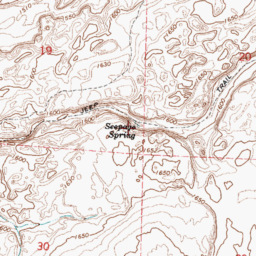 Topographic Map of Seepage Spring, WA