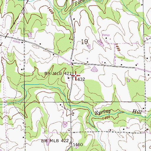 Topographic Map of Spring Hill School (historical), AL