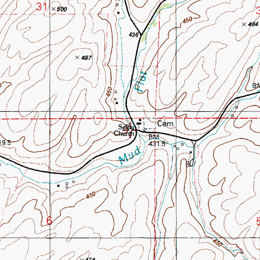 Topographic Map of Selbu Church, WA