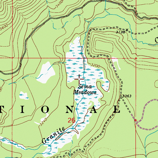 Topographic Map of Sema Meadows, WA