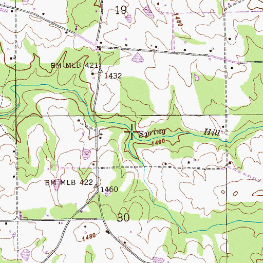 Topographic Map of Pole Creek, AL