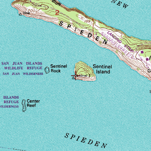 Topographic Map of Sentinel Island, WA