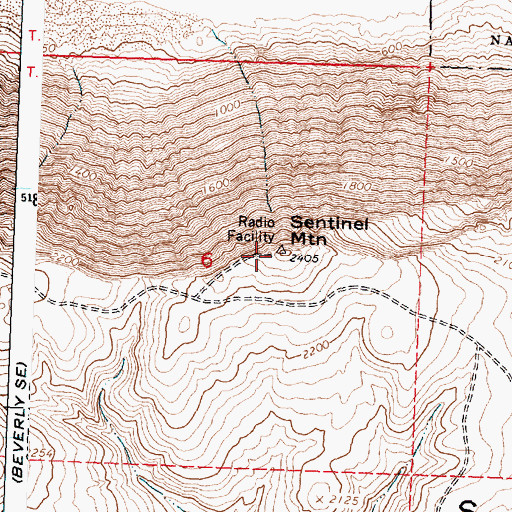 Topographic Map of Sentinel Mountain, WA