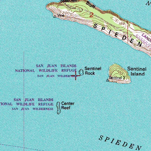 Topographic Map of Sentinel Rock, WA