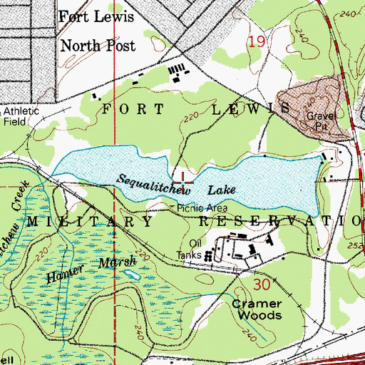 Topographic Map of Sequalitchew Lake, WA