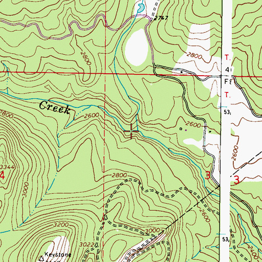 Topographic Map of Service Creek, WA