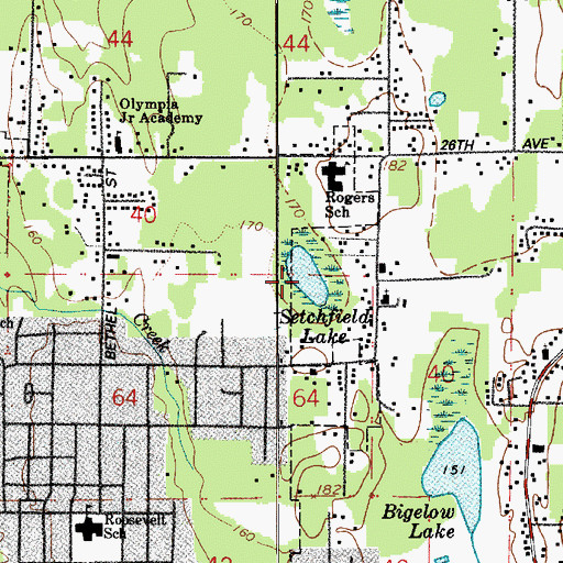 Topographic Map of Setchfield Lake, WA