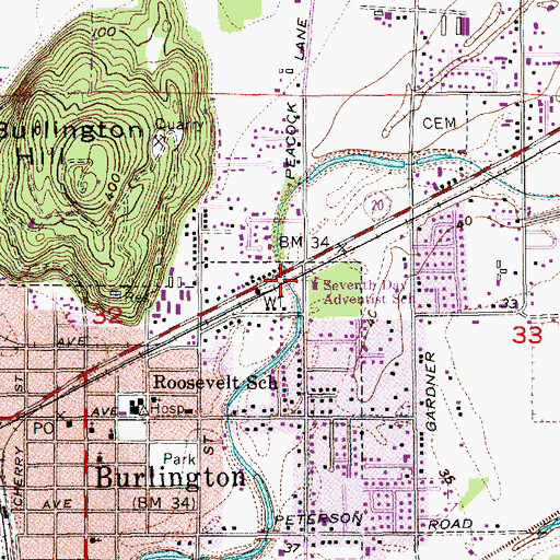 Topographic Map of Seventh Day Adventist School, WA