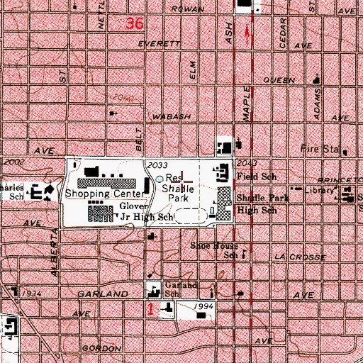 Topographic Map of Shadle Park, WA