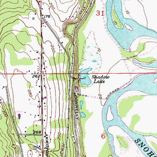 Topographic Map of Shadow Lake, WA