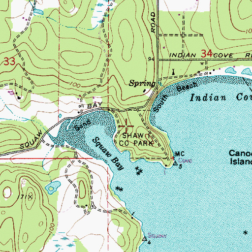 Topographic Map of Shaw County Park, WA