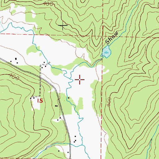 Topographic Map of Shaw Creek, WA