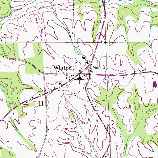 Topographic Map of Whiton Junior High School (historical), AL