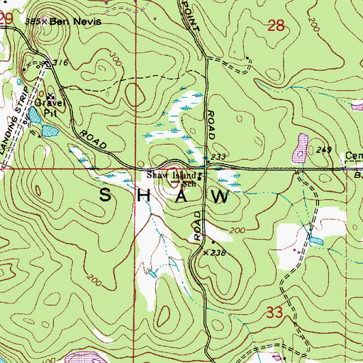 Topographic Map of Shaw Island Elementary School, WA