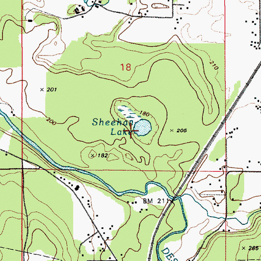 Topographic Map of Sheehan Lake, WA