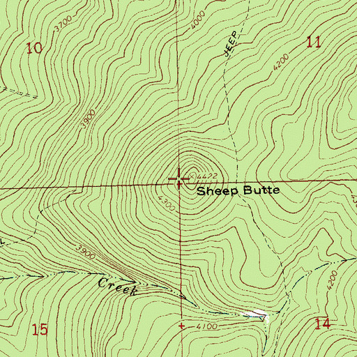 Topographic Map of Sheep Butte, WA