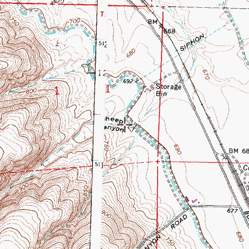 Topographic Map of Sheep Canyon, WA
