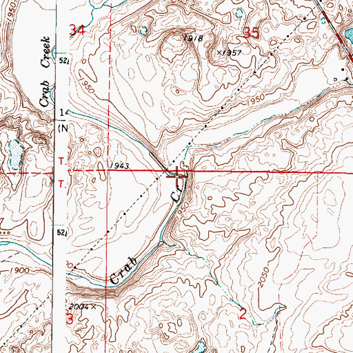 Topographic Map of Sheep Creek, WA