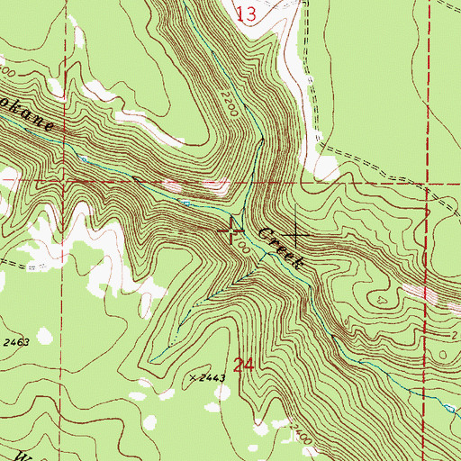 Topographic Map of Sheep Creek, WA
