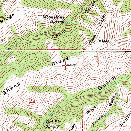 Topographic Map of Sheep Ridge, WA