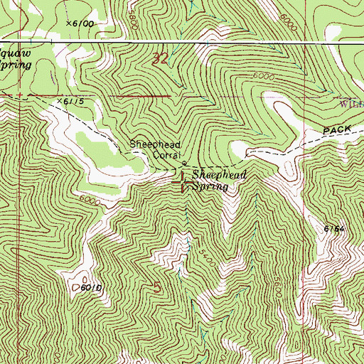 Topographic Map of Sheephead Spring, WA