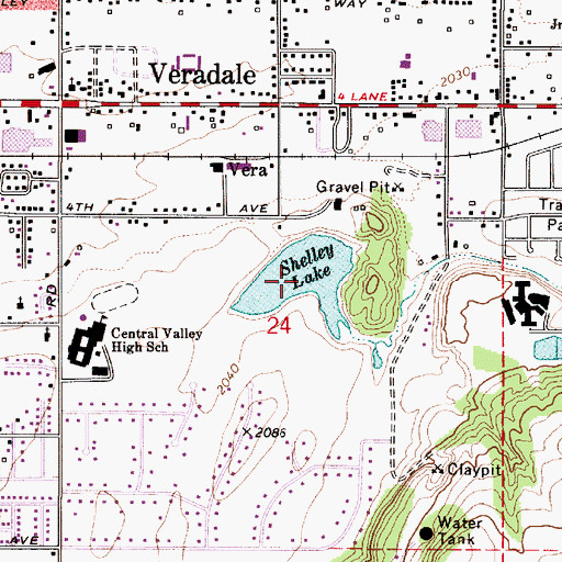 Topographic Map of Shelley Lake, WA