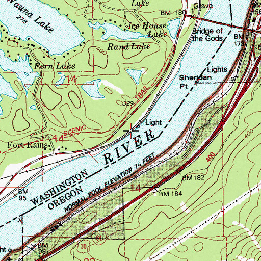 Topographic Map of Sheridan Point, WA